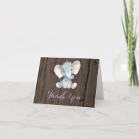 Rustic Cute Elephant Baby Girl Purple and Grey