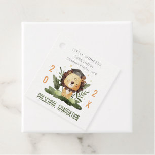 Rustic Cute Kids Lion Foliage Preschool Graduation Favour Tags