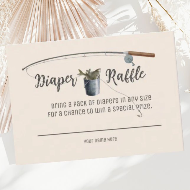 Rustic Cute Little Fisherman Diaper Raffle Card (Creator Uploaded)