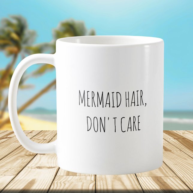 Rustic Cute Mermaid Hair Funny Meme Quote Coffee Mug (In situ)