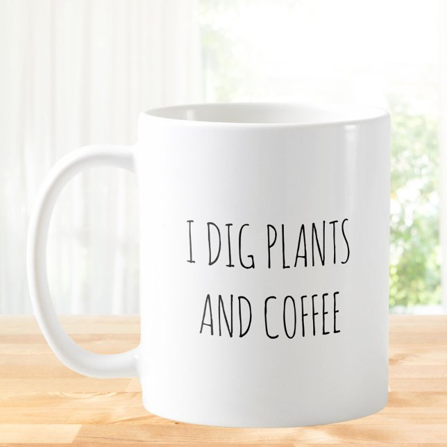 Rustic Cute Plant Caffeine Pun Jokes Funny Quote Coffee Mug (In situ)