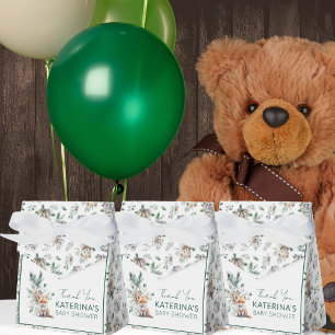 Rustic Cute Woodland Animals Baby Shower Thank You Favour Box