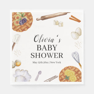 Rustic Cutie Baking Pie Baby Shower Napkin