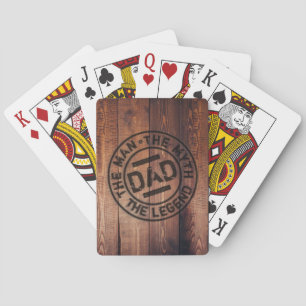 Rustic Dad The Man Myth Legend Wood Pyrography Playing Cards