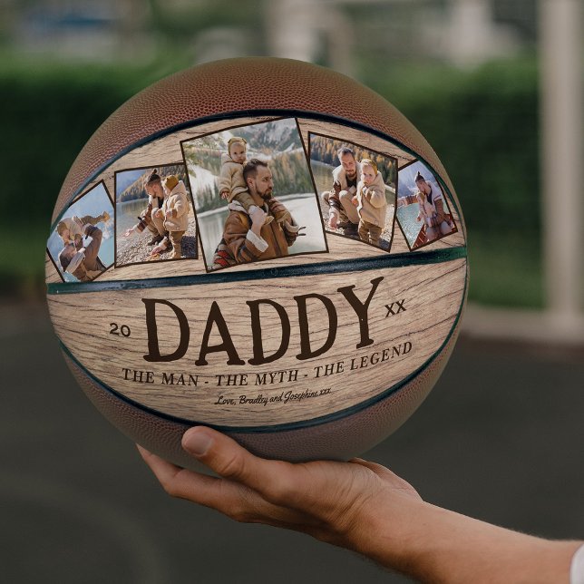 Rustic Daddy Man Myth Legend Photo Basketball (Creator Uploaded)