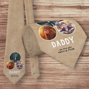 Rustic Daddy we love you 3 Photo Father`s Day  Tie