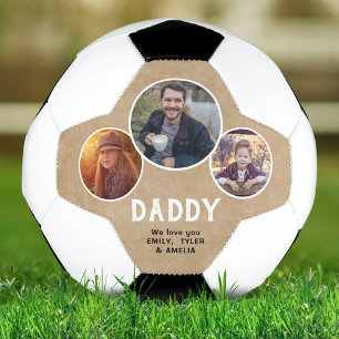 Rustic Daddy we love you 3 Photos Father`s Day Soccer Ball
