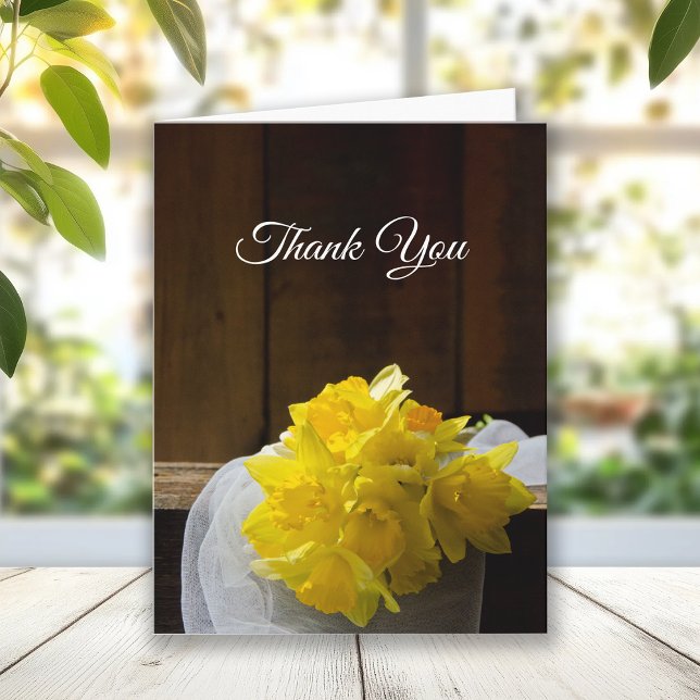 Rustic Daffodils and Barn Wood Wedding Thank You (Creator Uploaded)