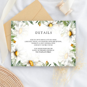 Rustic Daisies Floral Wedding Details Enclosure Card
