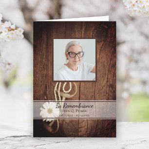 Rustic Daisy and Horse Bit Western Funeral Service Programme