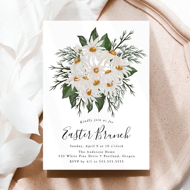 Rustic Daisy Bouquet Easter Brunch Invitation (Creator Uploaded)