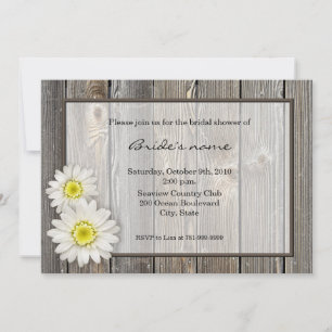 Rustic Daisy Bridal Shower Invitations