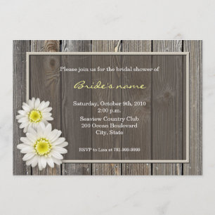 Rustic Daisy Bridal Shower Invitations