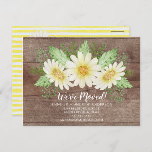 Rustic Daisy Floral Moving Announcement