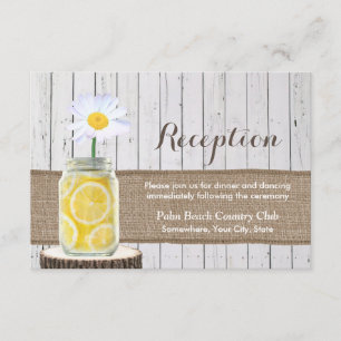 Rustic Daisy Flower & Mason Jar Wedding Reception Enclosure Card