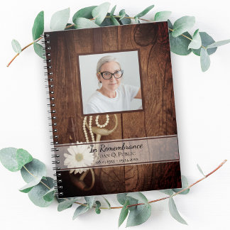 Rustic Daisy Horse Bit Funeral Memorial Guest Book