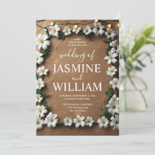 Rustic Daisy Lights Invitation