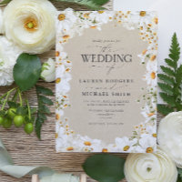 Rustic Daisy Watercolor Flowers Elegant Wedding