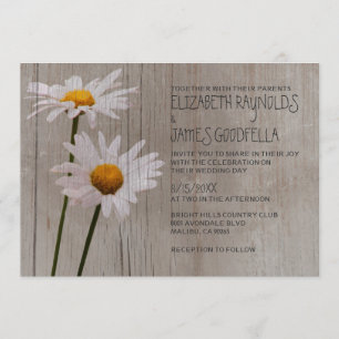 Rustic Daisy Wedding Invitations