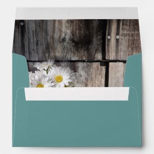 rustic daisy western country cowboy wedding envelope