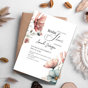 Rustic Daisy Wildflower Floral Bridal Shower Invitation