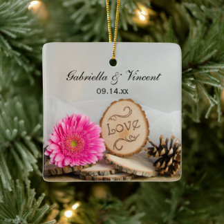 Rustic Daisy Woodland Wedding Bridesmaid Thank You Ceramic Tree Decoration