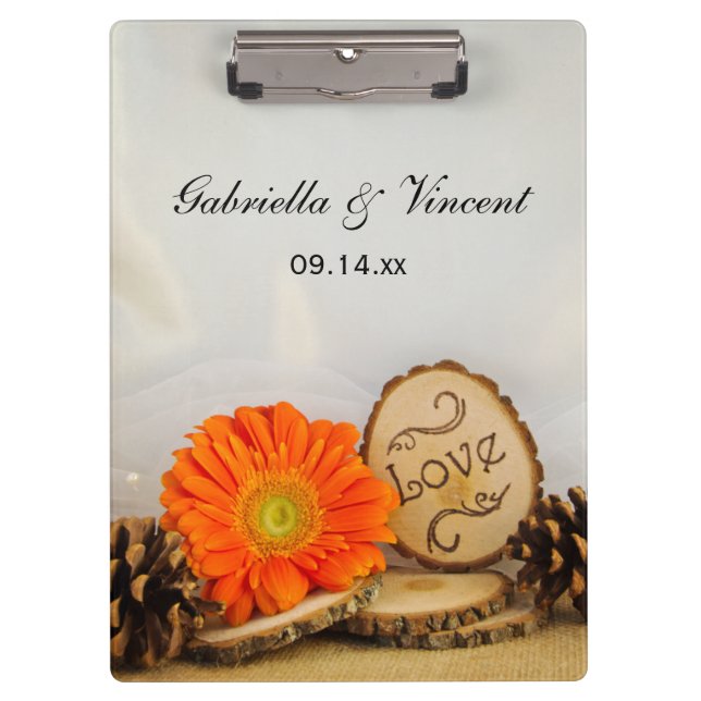 Rustic Daisy Woodland Wedding Planning Clipboard (Front)
