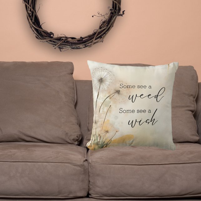 Rustic Dandelion Wish Quote Cushion (Creator Uploaded)