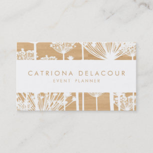 Rustic Dandelions on Wood Pattern Business Card