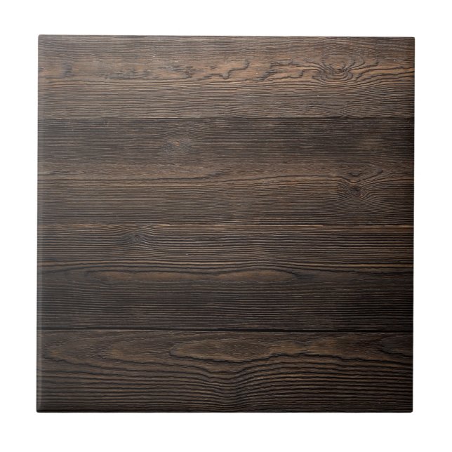 Rustic Dark brown WOOD LOOK texture Tile (Front)
