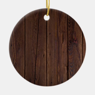 Rustic Dark Brown Wood Wooden Fence Country Style Ceramic Tree Decoration
