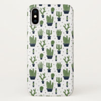 Rustic Dark Green Cactus Desert Pattern