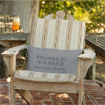 Rustic dark grey welcome porch family name lumbar cushion<br><div class="desc">Modern rurstic dark grey welcome to our porch script,   family name outdoor Pillow
You can personalise it and add your own text and name.</div>