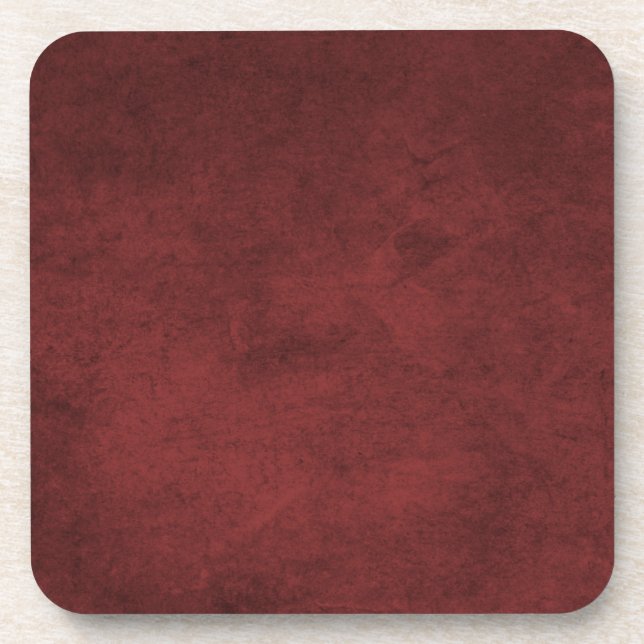 Rustic Dark Red Burgundy Coaster (Front)