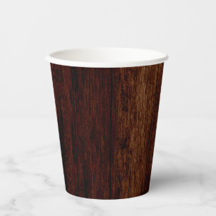 Rustic Dark Wood Paper Cups