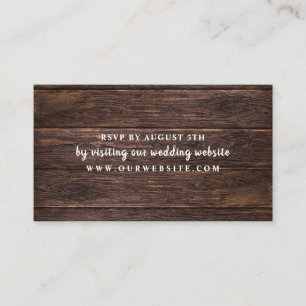 Rustic Dark Wood rsvp website card