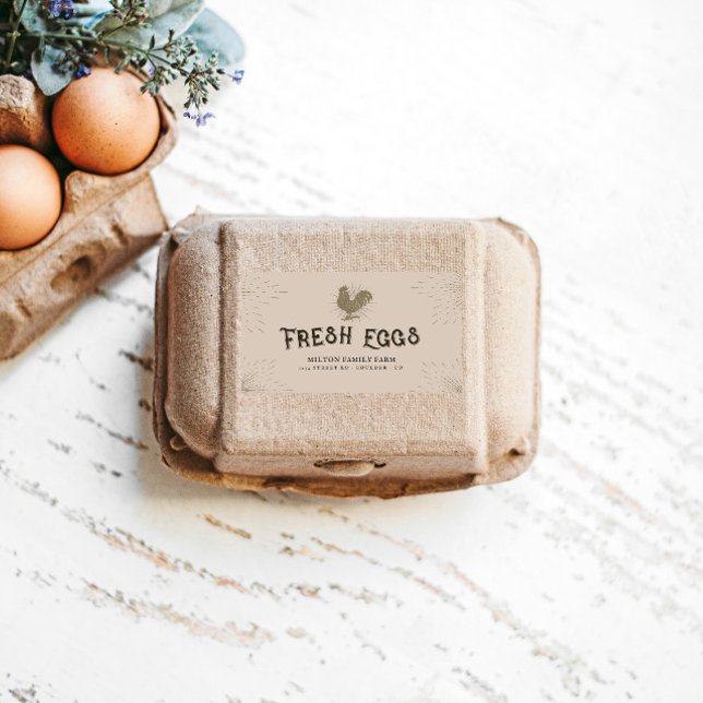 Rustic Decorative Script Egg Carton Label (Creator Uploaded)