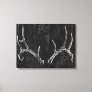 Rustic Deer Animal Head on Chalkboard Canvas Print
