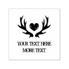 Rustic deer antler heart self inking wedding stamp