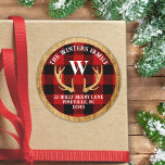 Rustic Deer Antlers Buffalo Plaid Address Label<br><div class="desc">This rustic return address label features deer antlers in faux wood on a background of red and black buffalo plaid! Click the customise button for more flexibility in adding/modifying the text and/or graphics! Variations of this design as well as coordinating products are available in our shop, zazzle.com/store/doodlelulu. Contact us if...</div>