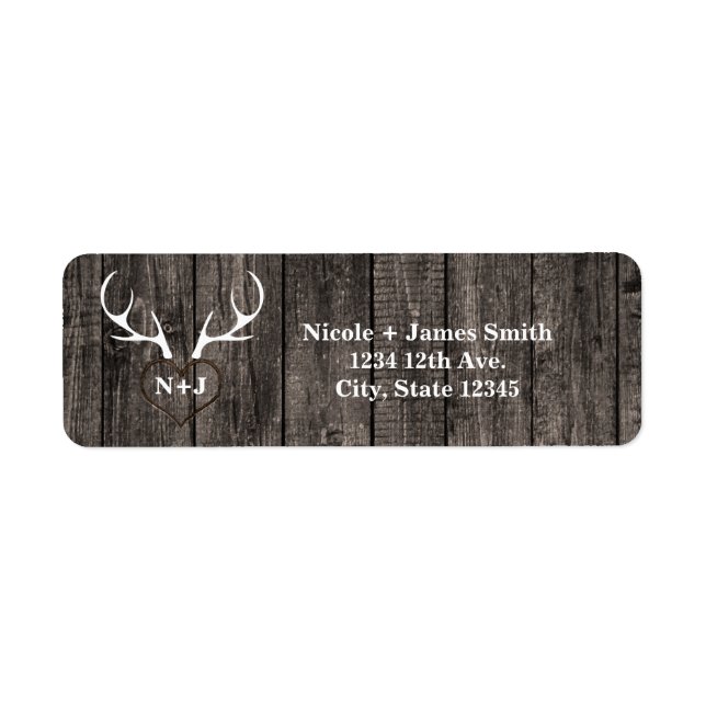 Rustic Deer Antlers & Carved Heart Wedding (Front)