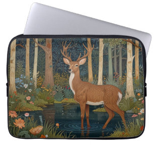 Rustic deer boho woodland forest greenery  laptop sleeve