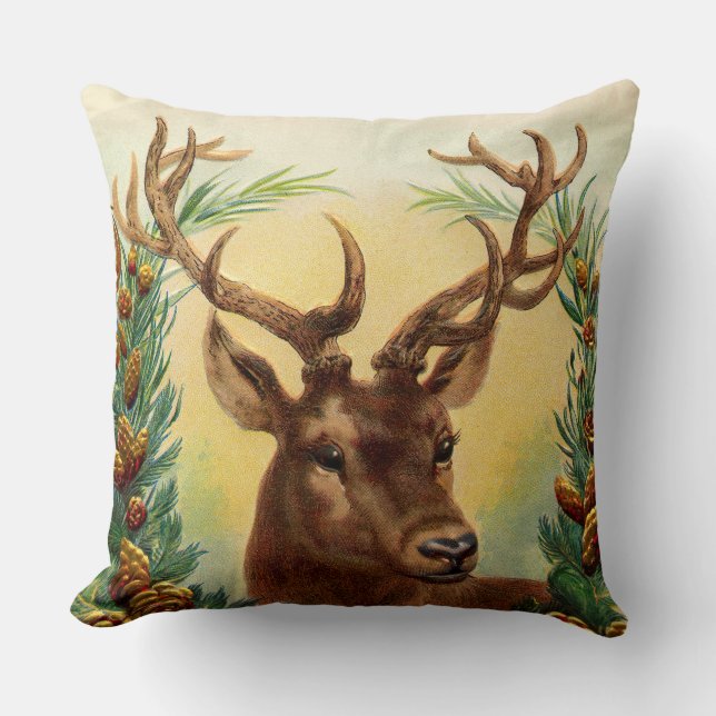 Rustic Deer Country and farm inspired Cushion (Front)