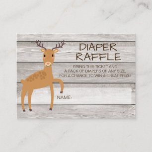 Rustic deer diaper raffle ticket enclosure card