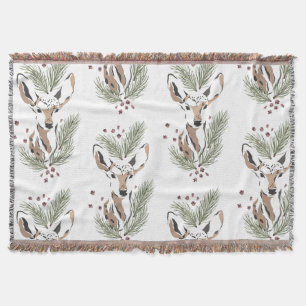 Rustic deer Holiday Decor Throw Blanket