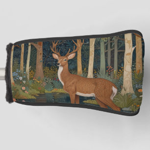 Rustic deer vintage woodland forest greenery  golf head cover