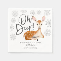 Rustic Deer Woodland Theme Grey Baby Shower