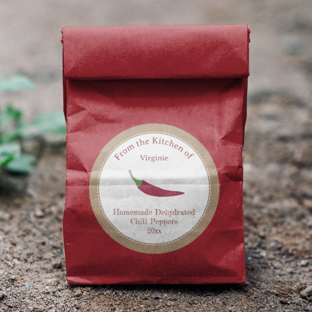 Rustic Dehydrated Chilli Peppers Label Sticker (Rustic Dehydrated Chili Peppers Label Sticker)