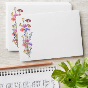 Rustic Delicate Acrylic Floral Bouquet Envelope