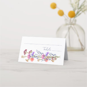 Rustic Delicate Acrylic Floral Bouquet Wedding Place Card